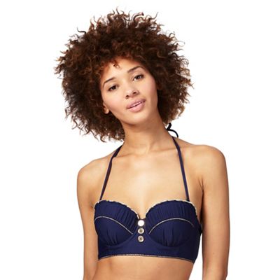 Floozie by Frost French Navy button applique longline bikini top